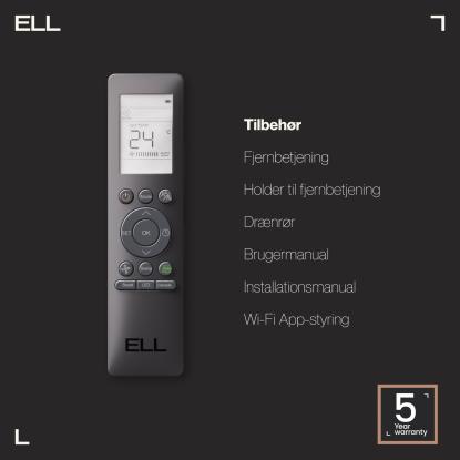 ELL Front Boost luft-til-luft varmepumpe med Wi-Fi, 5,28 kW, dark, 130 m²