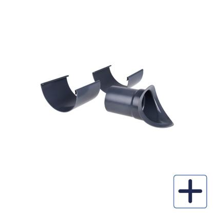 Plastmo justerbart tudstykke, PVC, grafit