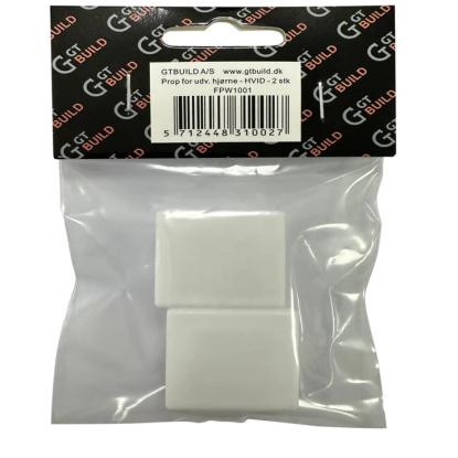 Facadeprofil, prop til udvendigt hjørne, hvid - 2 stk. 3 meter