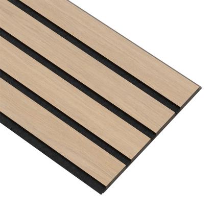 I-Wood Medio+ 4-lamel akustikpanel, ubehandlet natur, sort filt og sort kerne, egefiner, 17 x 300 mm