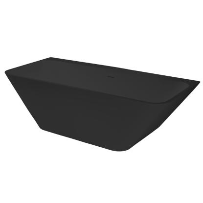 Best Design Semi fritstående badekar, 180 x 85 cm, sort