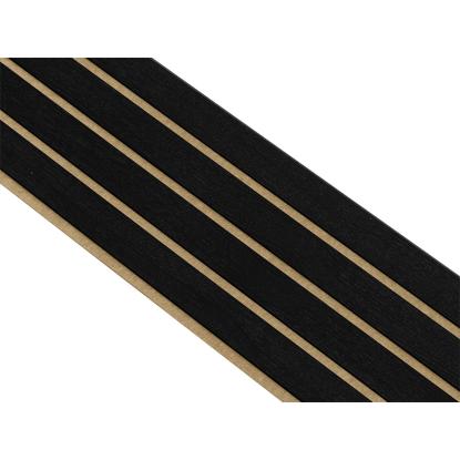 I-Wood Medio+ 4-lamel akustikpanel, sortmalet, brun filt og sort kerne, egefiner, 17 x 300 mm