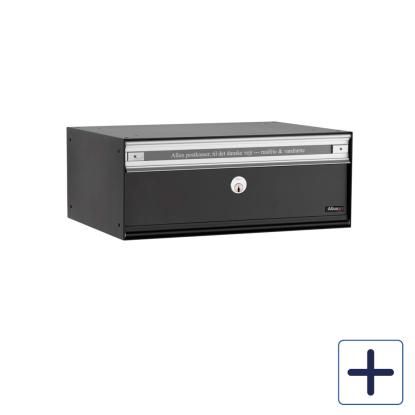Allux PC2 systempostkasse uden lås med stållåge, sort
