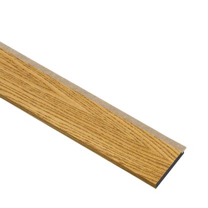 I-Wood afslutningsliste til 3-lamel akustikpanel, brun olieret, beige filt og sort kerne, egefiner, 17 x 92 mm