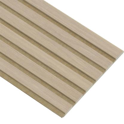 I-Wood Basic Original akustikpanel, hvid olieret, brun filt og lys kerne, egefiner, 16 x 300 mm 