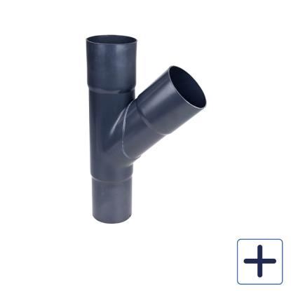 Plastmo grenrør, PVC, grafit, 45°
