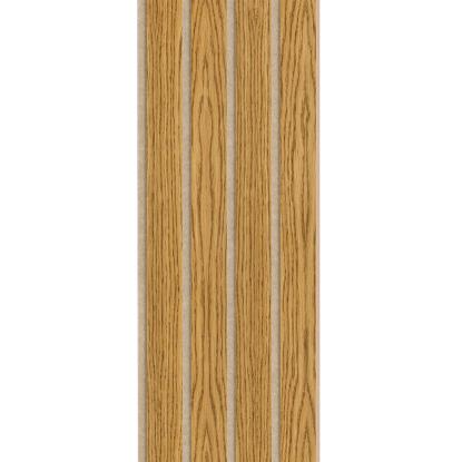 I-Wood Basic 4-lamel akustikpanel, brun olieret, beige filt og lys kerne, egefiner, 16 x 300 mm 