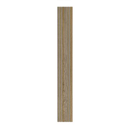 I-Wood Basic Mixed akustikpanel, mørkebrun olieret, grå filt og lys kerne, egefiner, 16 x 300 mm 