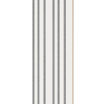 I-Wood Medio+ Mixed akustikpanel, hvidmalet, grå filt og lys kerne, folie, 16 x 300 mm