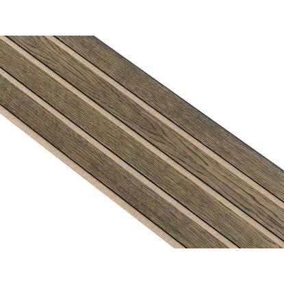 I-Wood Medio+ 4-lamel akustikpanel, sort olieret, beige filt og sort kerne, egefiner, 17 x 300 mm