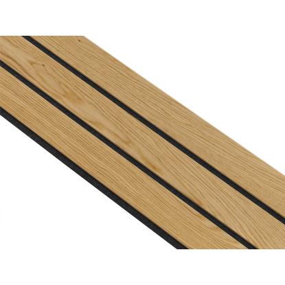 I-Wood Basic 3-lamel akustikpanel, klar olieret, sort filt og lys kerne, egefiner, 16 x 300 mm 