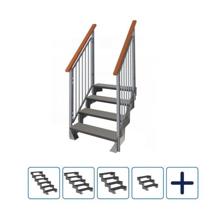 DOLLE Gardentop terrassetrappe med Trimax, inkl. 2 sider gelænder, antracit