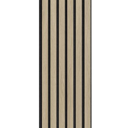 I-Wood Medio+ Original akustikpanel, ubehandlet natur, sort filt og sort kerne, egefiner, 17 x 300 mm