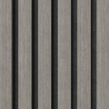 FOG & VENØ Foiled akustikpanel, grå eg, sort filt, 600 x 2400 x 20 mm