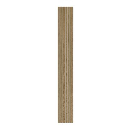 I-Wood Medio+ Mixed akustikpanel, mørkebrun olieret, beige filt og sort kerne, egefiner, 17 x 300 mm