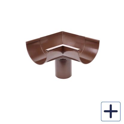 Plastmo indvendig gering med tud, PVC, brun, 90°