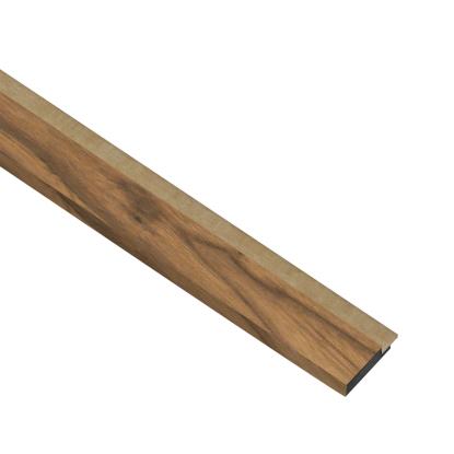 I-Wood afslutningsliste til akustikpanel, klar olieret, brun filt og sort kerne, valnøddefiner, 17 x 42 mm