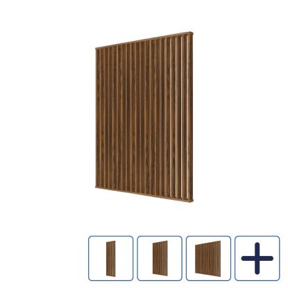 I-Wood DivideWall rumdeler med top- & bundprofil og lameller, klar olieret, MDF med valnødfinér