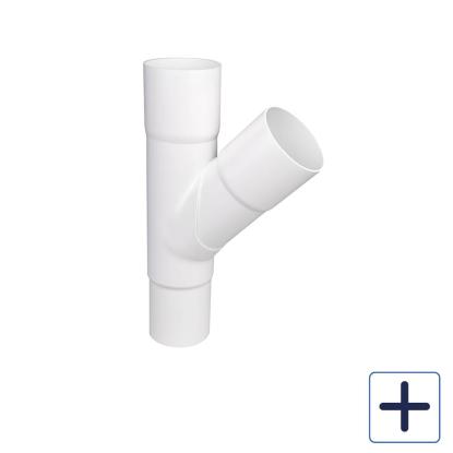 Plastmo grenrør, PVC, hvid, 60°