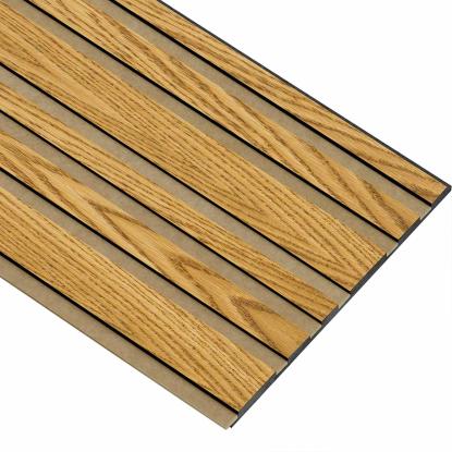 I-Wood Medio+ Mixed akustikpanel, brun olieret, brun filt og sort kerne, egefiner, 17 x 300 mm