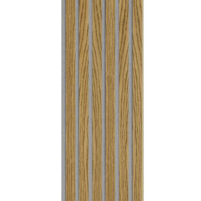 I-Wood Basic Original akustikpanel, brun olieret, grå filt og lys kerne, egefiner, 16 x 300 mm 