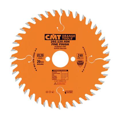 CMT rundsavsklinge til træ, Z40 W, Ø120 x 1,8 x 20 mm