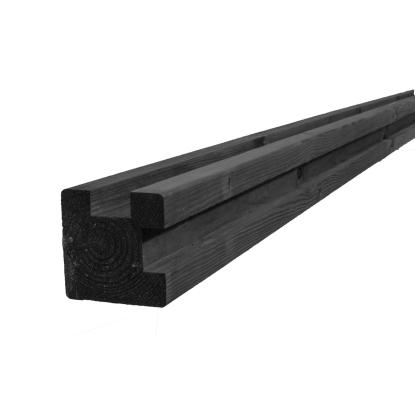 Frøslev FT systemhegn 90° hjørnestolpe, 97 x 97 x 2700 mm, profil 2661, sort fyr - 1 stk.