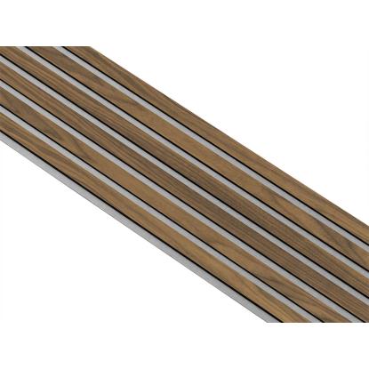 I-Wood Basic Original akustikpanel, klar olieret, grå filt og sort kerne, valnøddefiner, 17 x 300 mm 