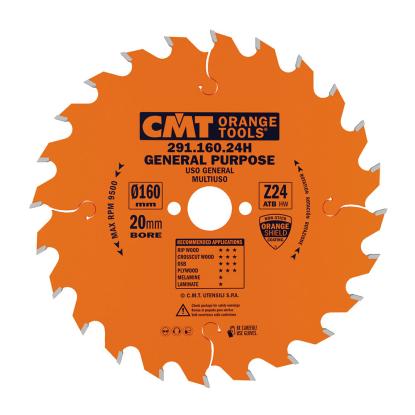 CMT rundsavsklinge til træ, Z24 W, Ø160 x 2,2 x 20 mm