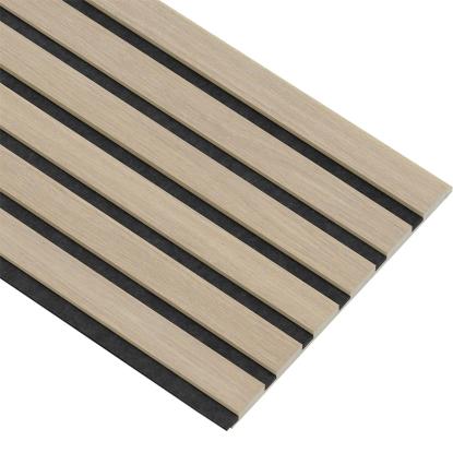 I-Wood Medio+ Original akustikpanel, hvid olieret, sort filt og lys kerne, egefiner, 16 x 300 mm