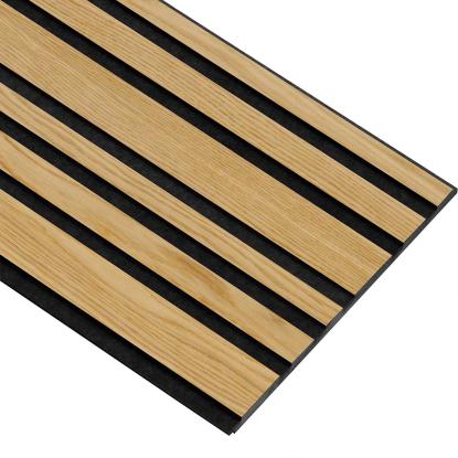 I-Wood Basic Mixed akustikpanel, klar olieret, sort filt og sort kerne, egefiner, 17 x 300 mm 