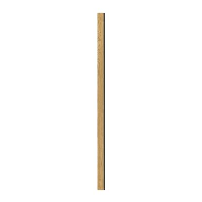 I-Wood afslutningsliste til 3-lamel akustikpanel, klar olieret, sort filt og sort kerne, egefiner, 17 x 92 mm