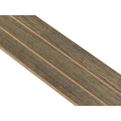 I-Wood Medio+ 3-lamel akustikpanel, sort olieret, brun filt og lys kerne, egefiner, 16 x 300 mm