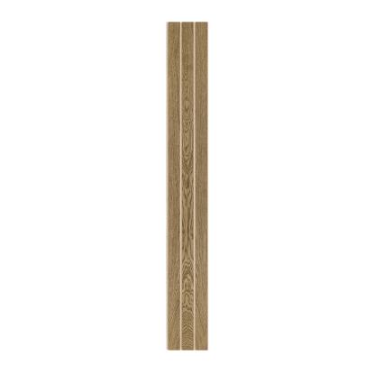 I-Wood Basic 3-lamel akustikpanel, mørkebrun olieret, beige filt og lys kerne, egefiner, 16 x 300 mm 