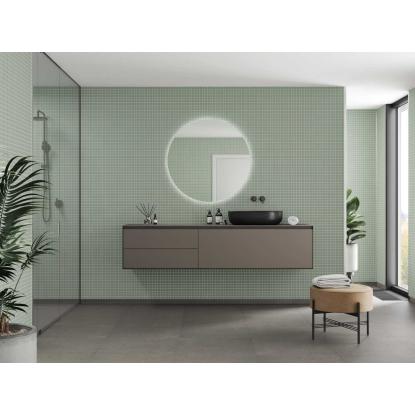 Fibo Colour vådrumspanel med 3 x 3 cm fliselook, 10 x 600 x 2400 mm, olivegreen extra matt
