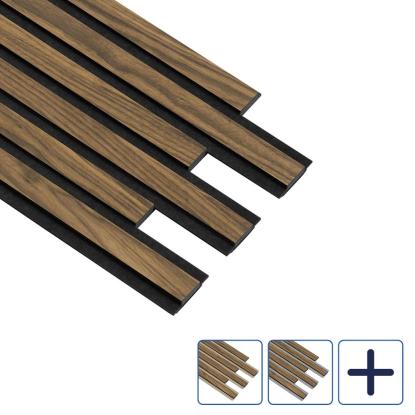 I-Wood Pro+ I-Lock Original akustikpanel, klar olieret, sort kerne, valnøddefiner, 17 x 300 x 2400 mm