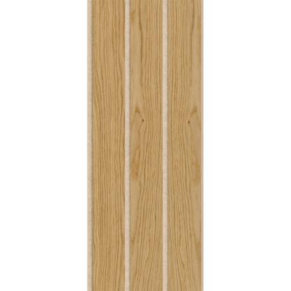 I-Wood Medio+ 3-lamel akustikpanel, klar olieret, beige filt og lys kerne, egefiner, 16 x 300 mm