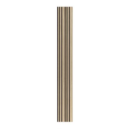 I-Wood Medio+ Mixed akustikpanel, hvid olieret, sort filt og lys kerne, egefiner, 16 x 300 mm