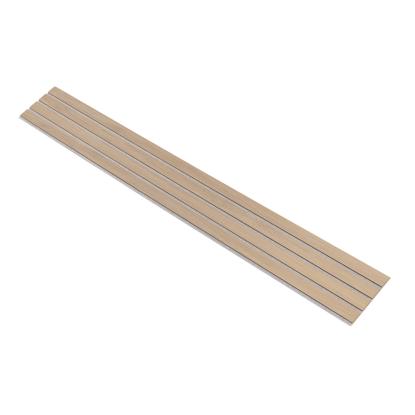 I-Wood Medio+ 4-lamel akustikpanel, ubehandlet natur, grå filt og lys kerne, egefiner, 16 x 300 mm