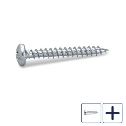 FAST spånskrue med rundt hoved, elforzinket, 3,5 mm - 200 stk.