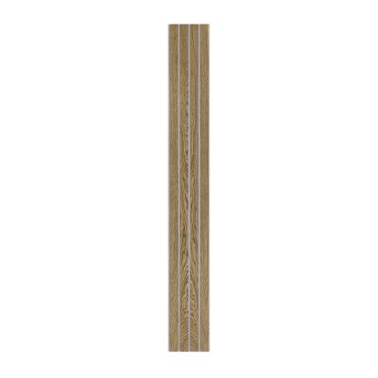 I-Wood Medio+ 4-lamel akustikpanel, mørkebrun olieret, grå filt og lys kerne, egefiner, 16 x 300 mm