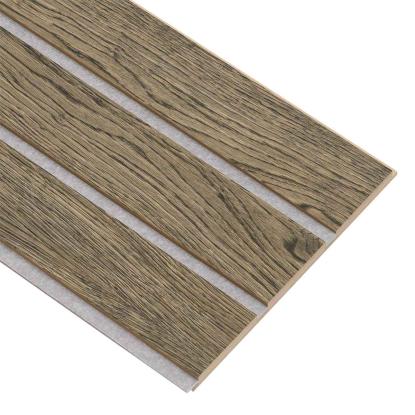 I-Wood Medio+ 3-lamel akustikpanel, sort olieret, grå filt og lys kerne, egefiner, 16 x 300 mm