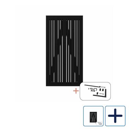 PLUS Tangent enkeltlåge inkl. sorte beslag, sort, 95 cm