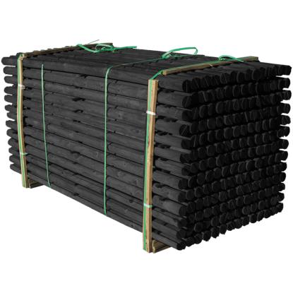 NSH bom, halvskårede, sort grundmalet, Ø7 x 200 cm