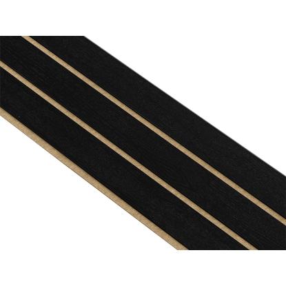 I-Wood Medio+ 3-lamel akustikpanel, sortmalet, brun filt og sort kerne, egefiner, 17 x 300 mm