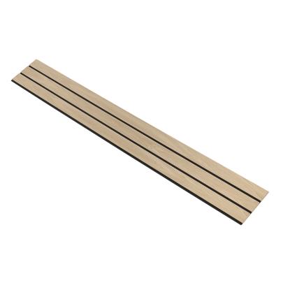 I-Wood Medio+ 3-lamel akustikpanel, hvid olieret, sort filt og lys kerne, egefiner, 16 x 300 mm