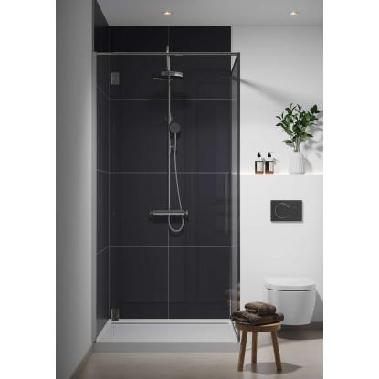 Fibo Colour vådrumspanel med 60 x 60 cm fliselook, 10 x 600 x 2400 mm, black silk