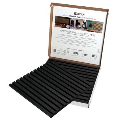 FibroTech Square akustikpanel, 520 x 520 mm, Black Oak - 2 stk.