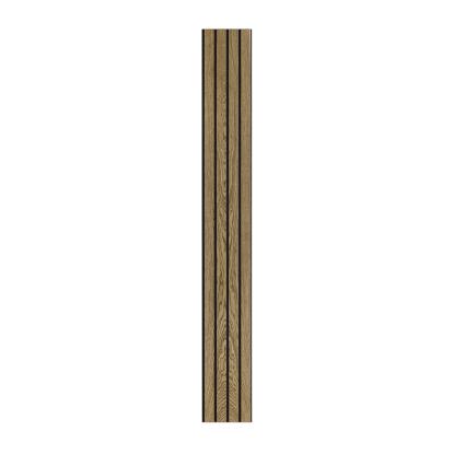 I-Wood Medio+ 4-lamel akustikpanel, mørkebrun olieret, sort filt og sort kerne, egefiner, 17 x 300 mm
