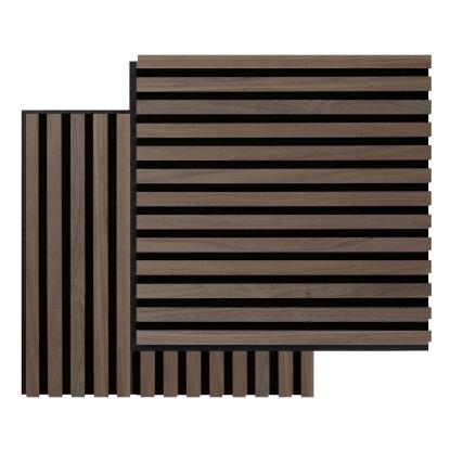 FibroTech Square akustikpanel, 520 x 520 mm, Walnut - 2 stk.